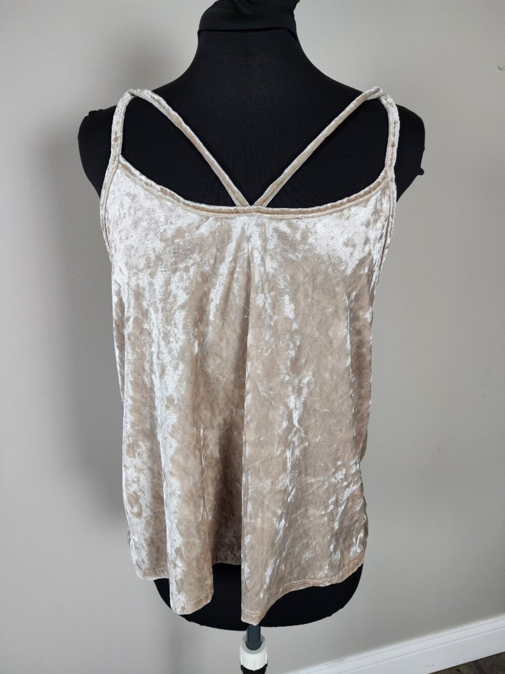 Y2K Charlotte Russe Champagne Crushed Velvet Cami Tank Med / Large Fairy Party